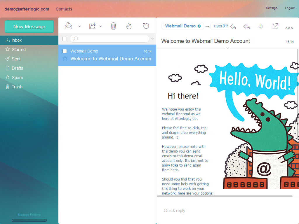 Afterlogic screenshot 1