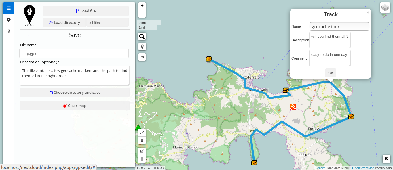 GpxEdit screenshot 2