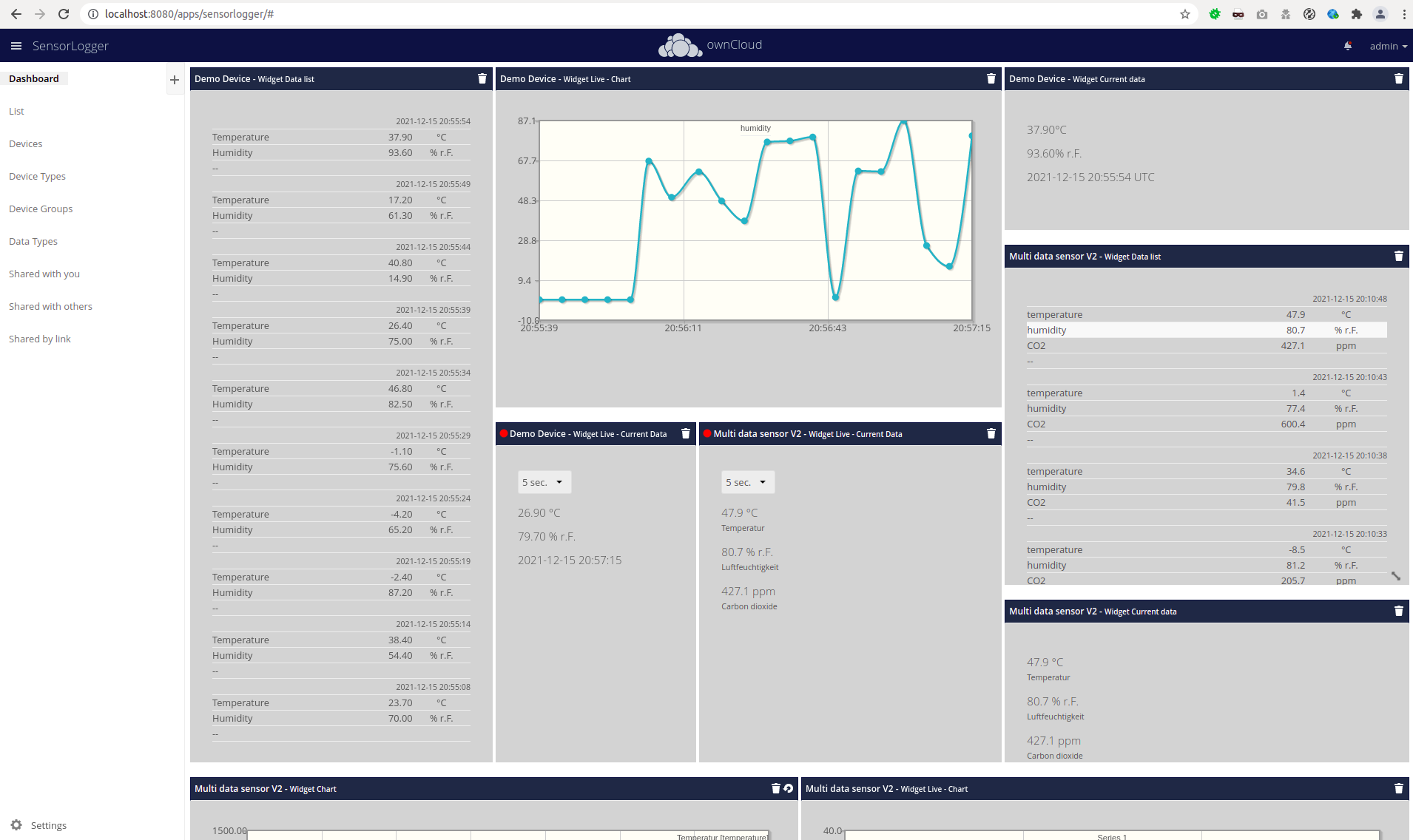 Sensorlogger screenshot 1