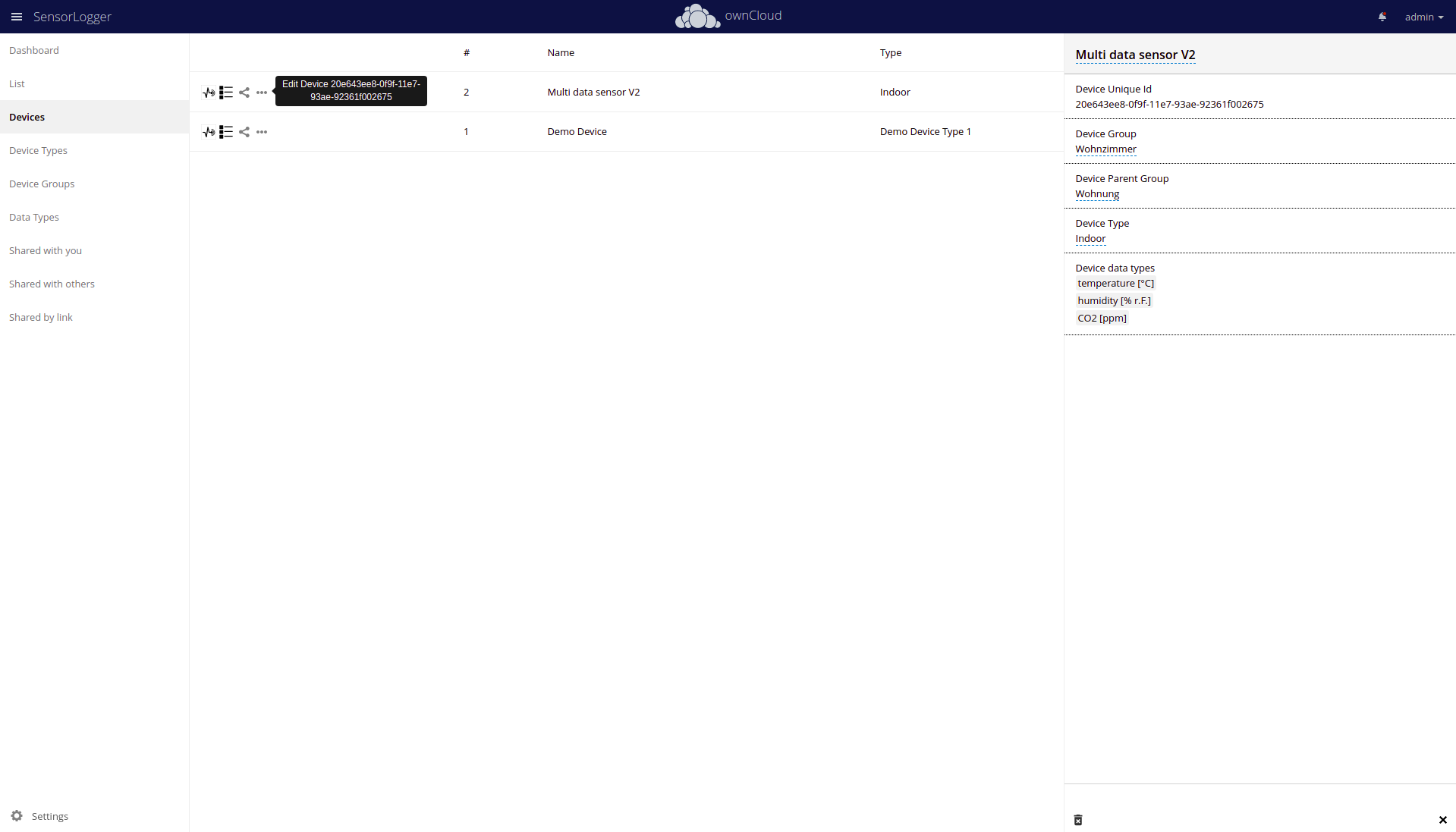Sensorlogger screenshot 4