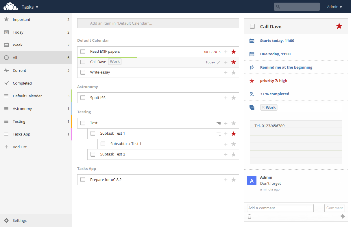 Tasks screenshot 1