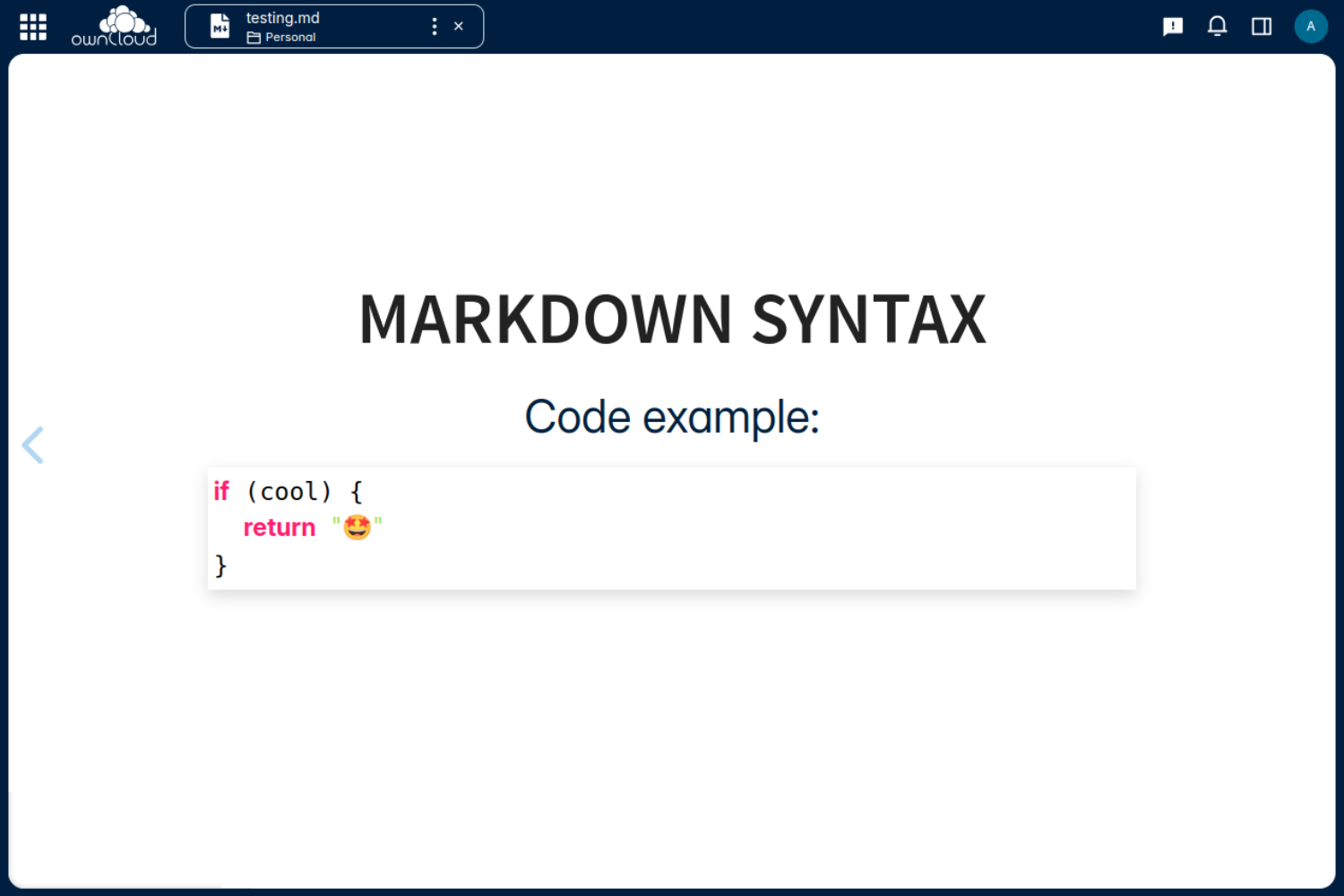 Slide with code block